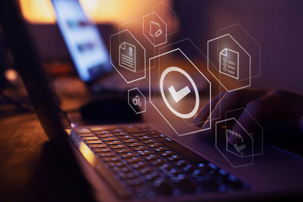 Quality control concept, checked guarantee and certification of standard of company product..